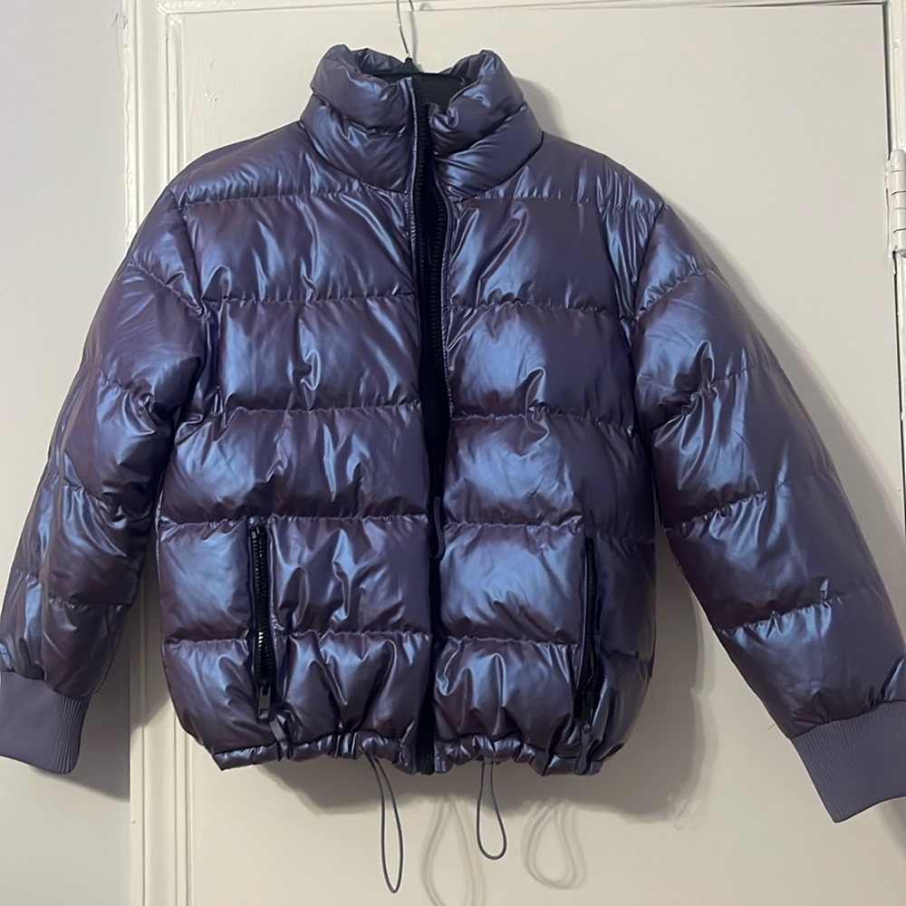 Iridescent puffer jacket
